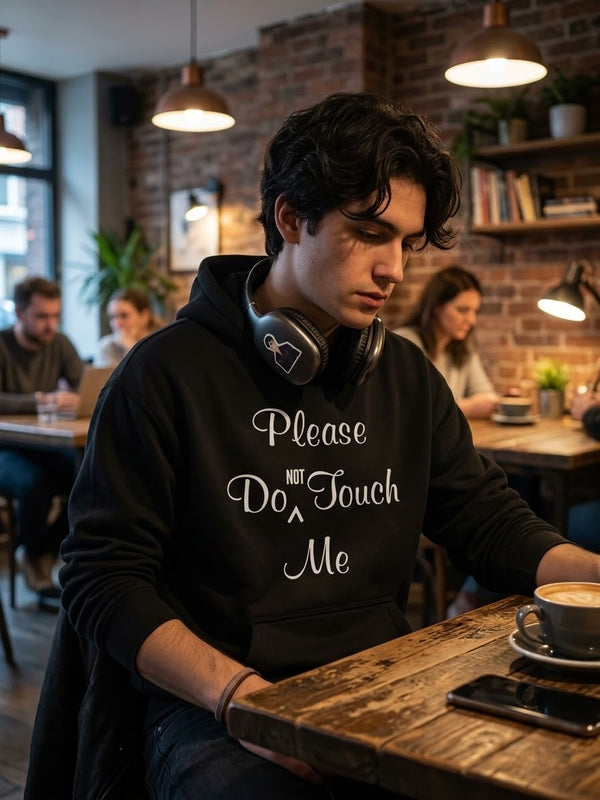 Personal Space Hoodie| Raised 3D text| Black Comfortable Hoodie| Cozy Boundaries Streetwear|