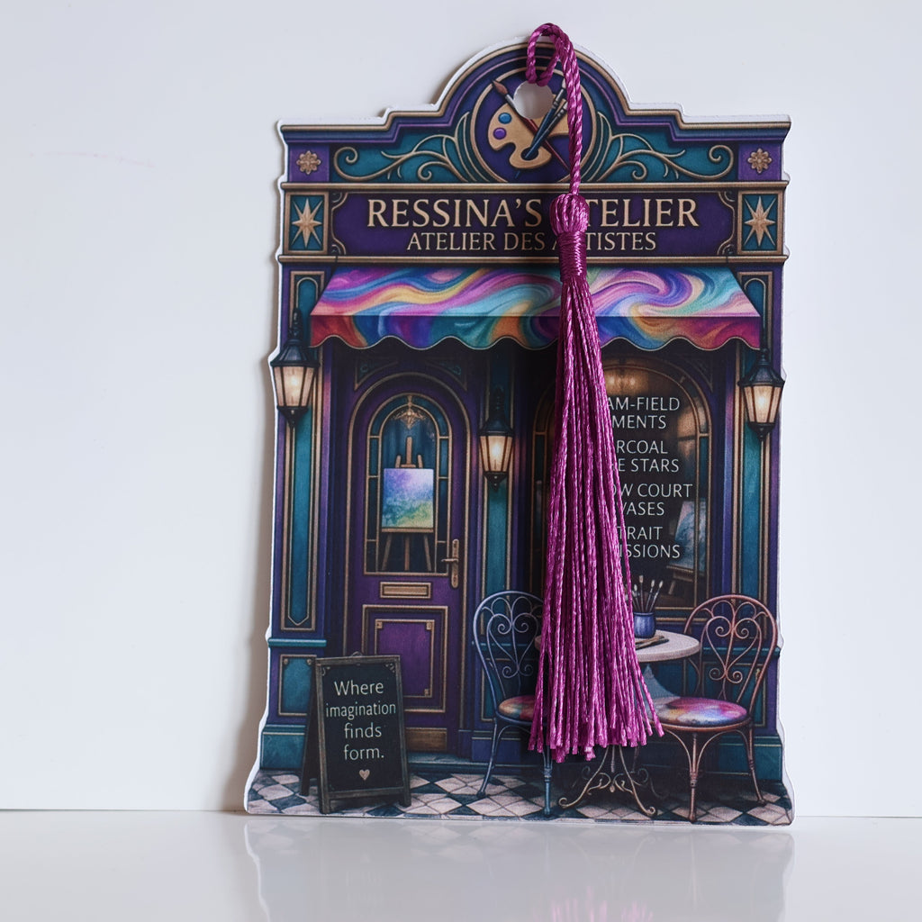 Ressina's Atelier Fantasy Storefront Bookmark with Tassel