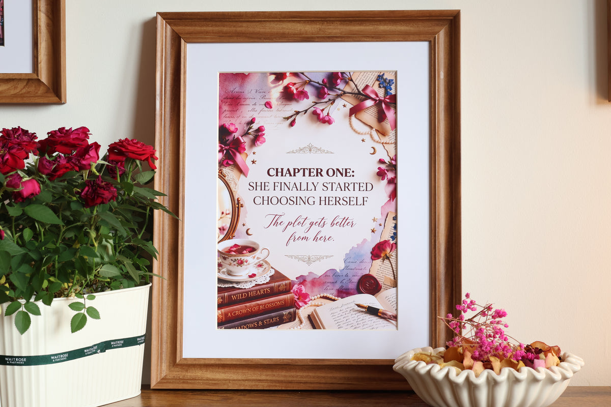 The Plot Gets Better | Vintage Book Stack Print (without frame)