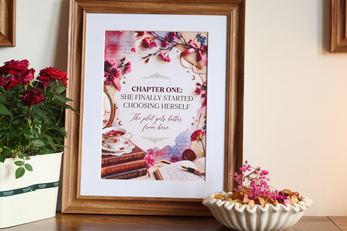 The Plot Gets Better | Vintage Book Stack Print (without frame)