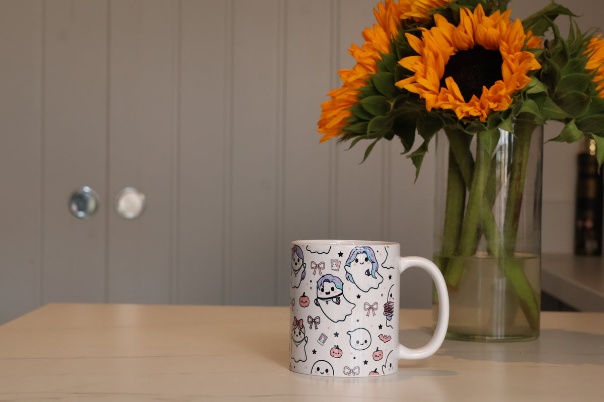 K-Pop Ghostie Ceramic Mug | Cute Spooky Season