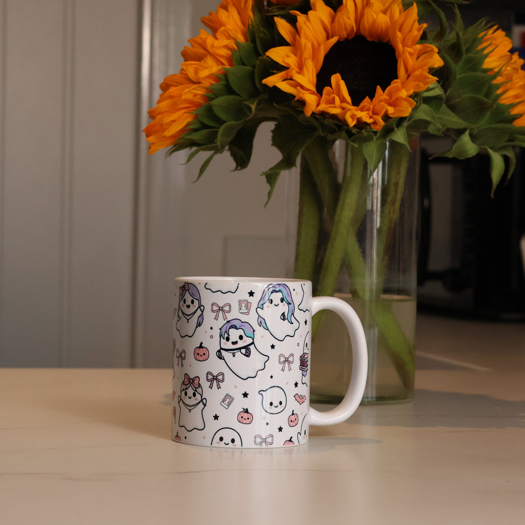 K-Pop Ghostie Ceramic Mug | Cute Spooky Season