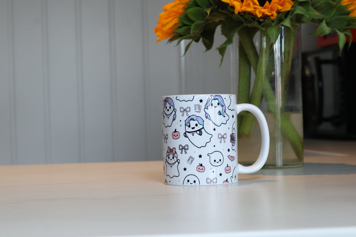 K-Pop Ghostie Ceramic Mug | Cute Spooky Season