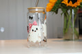 Coquette Ghostie Glass Tumbler | Kawaii Pastel Halloween Cup