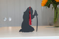 Lady Death Warrior Silhouette Bookmark | Silver Flames Faerie Accessory