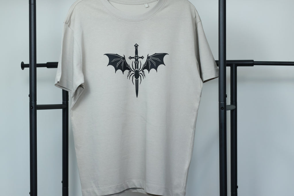 Valkyrie Sword & Stygian Spider T-Shirt | Textured 3D Graphic Apparel