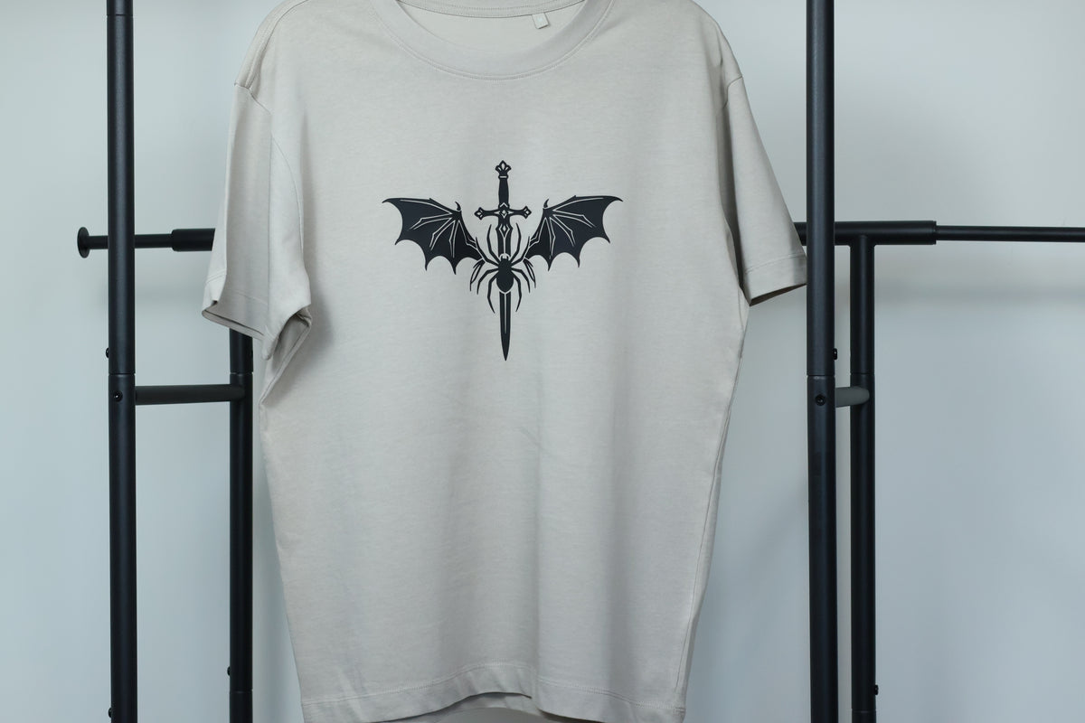 Valkyrie Sword & Stygian Spider T-Shirt | Textured 3D Graphic Apparel