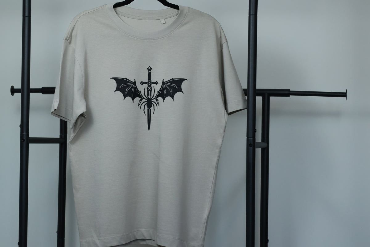 Valkyrie Sword & Stygian Spider T-Shirt | Textured 3D Graphic Apparel