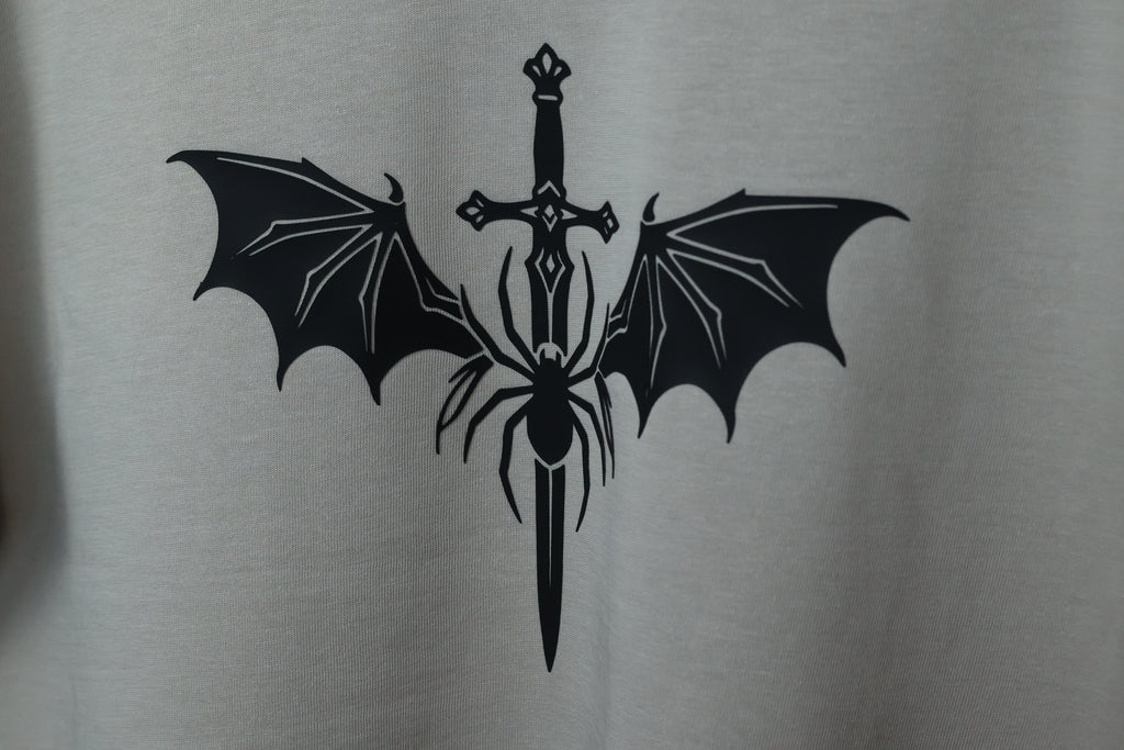 Valkyrie Sword & Stygian Spider T-Shirt | Textured 3D Graphic Apparel