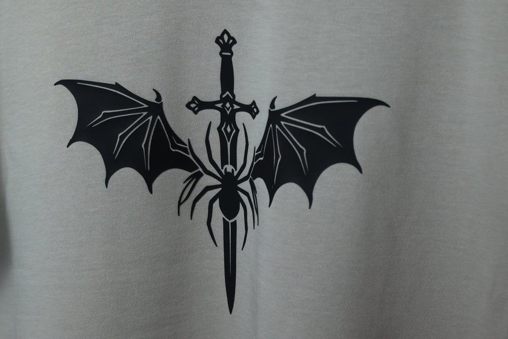 Valkyrie Sword & Stygian Spider T-Shirt | Textured 3D Graphic Apparel