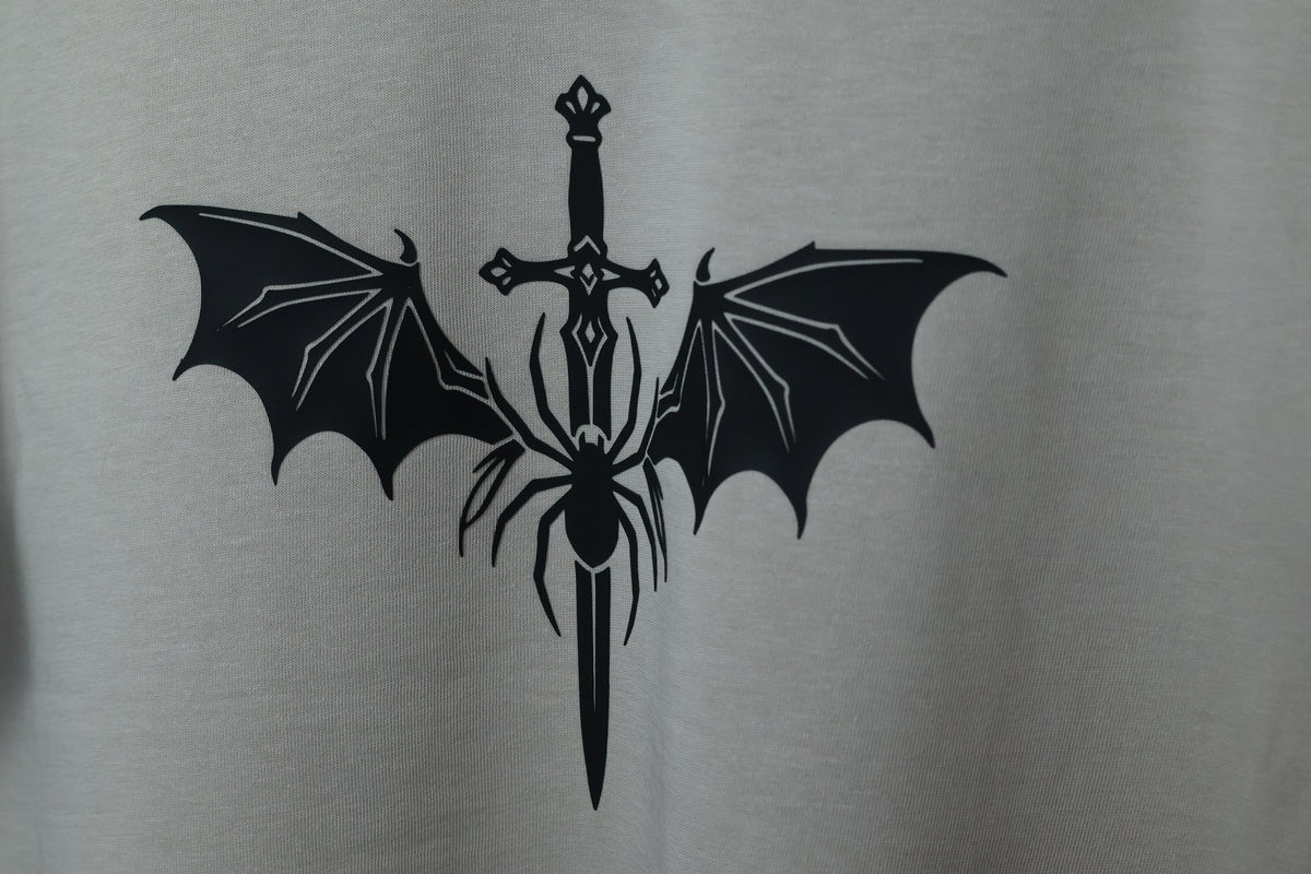 Valkyrie Sword & Stygian Spider T-Shirt | Textured 3D Graphic Apparel