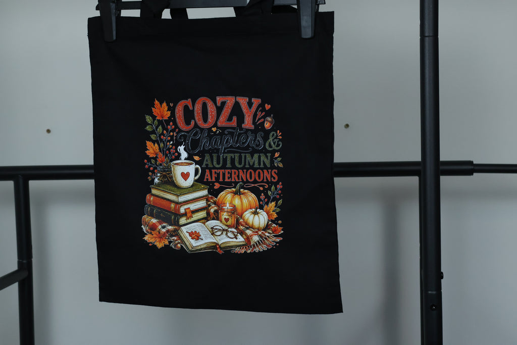 Cozy Chapters & Autumn Afternoons Tote Bag | Bookish Fall Accessory