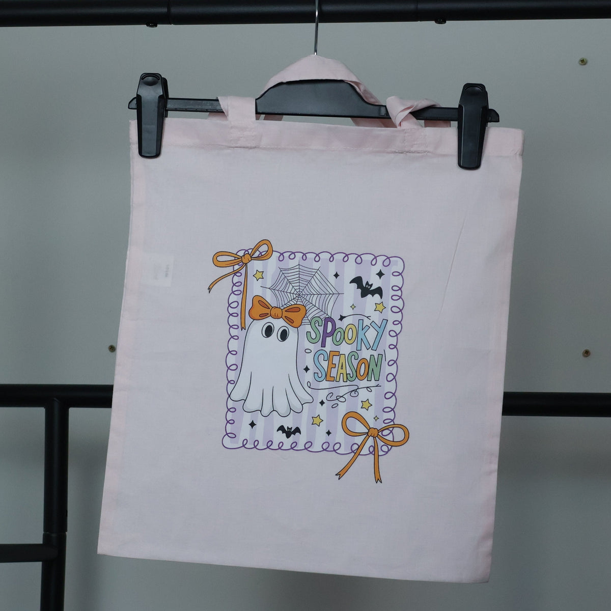 Kawaii "Spooky Season" Ghost Tote Bag | Pastel Coquette Halloween