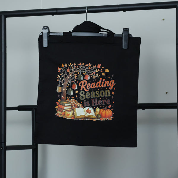 Reading Season is Here" Autumn Tree Tote Bag | Cozy Fall Bookish Canvas