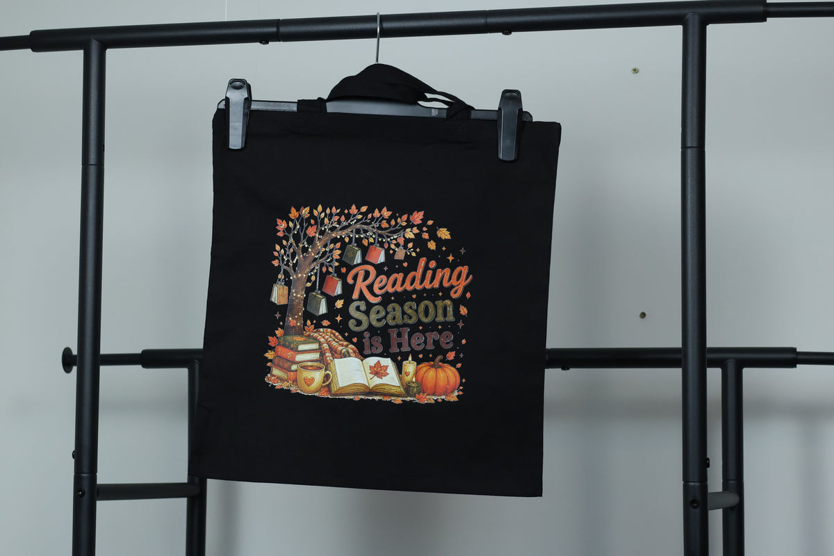 Reading Season is Here" Autumn Tree Tote Bag | Cozy Fall Bookish Canvas