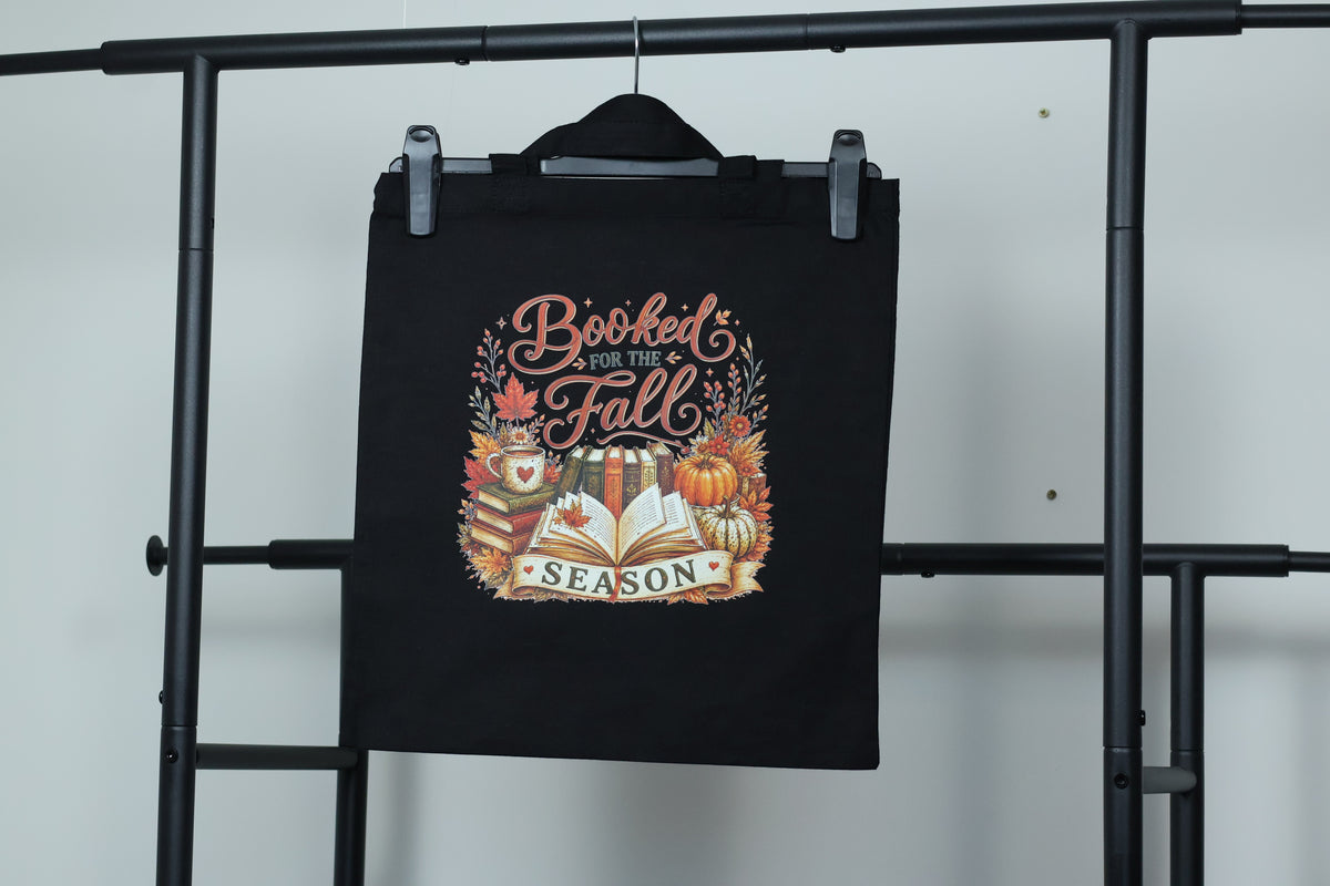 Booked for the Fall" Canvas Tote Bag | Cozy Autumn Reader Accessory