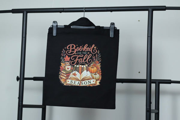 Booked for the Fall" Canvas Tote Bag | Cozy Autumn Reader Accessory