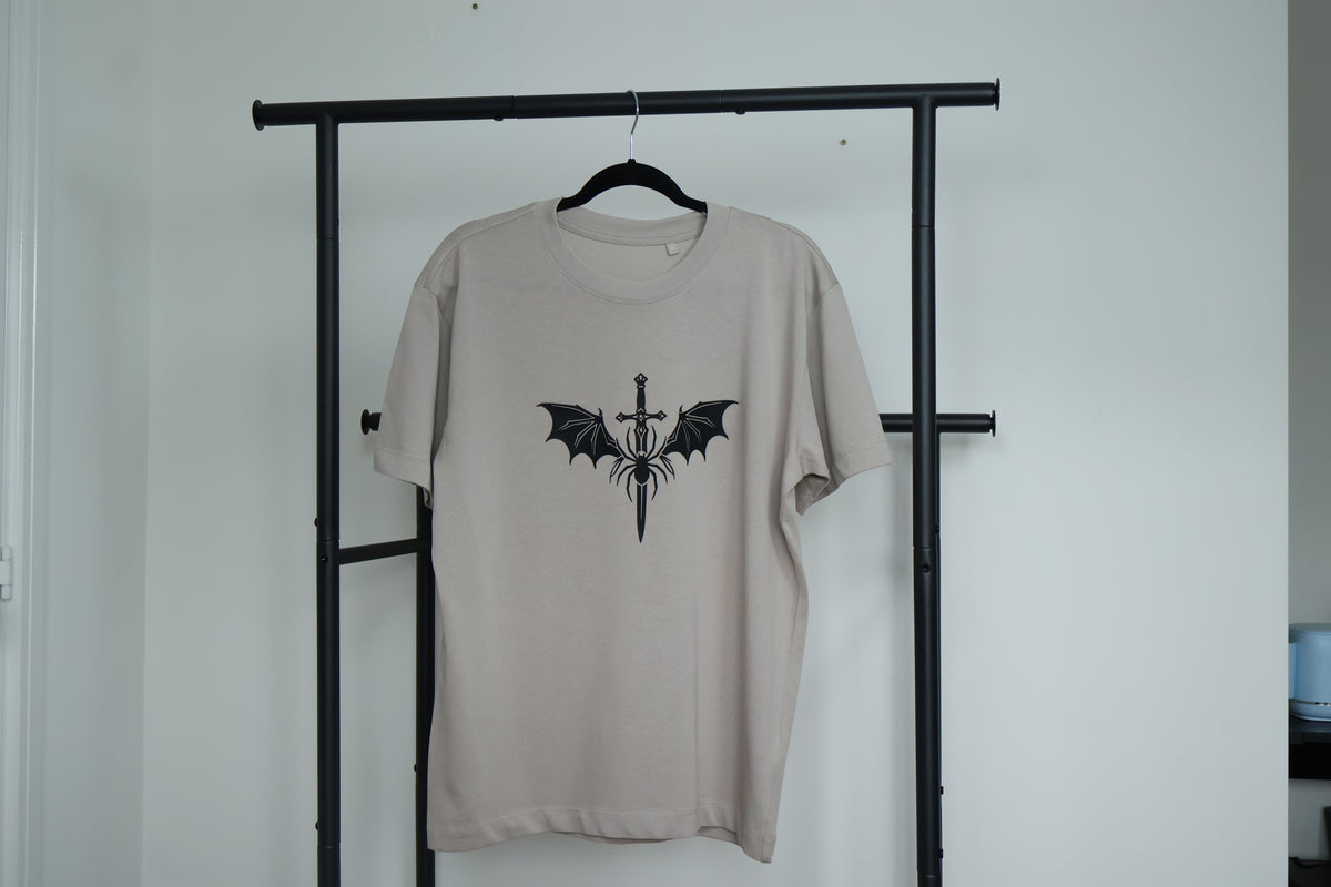 Valkyrie Sword & Stygian Spider T-Shirt | Textured 3D Graphic Apparel