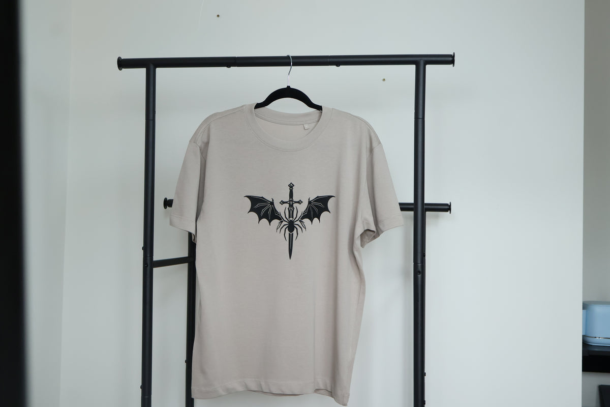 Valkyrie Sword & Stygian Spider T-Shirt | Textured 3D Graphic Apparel