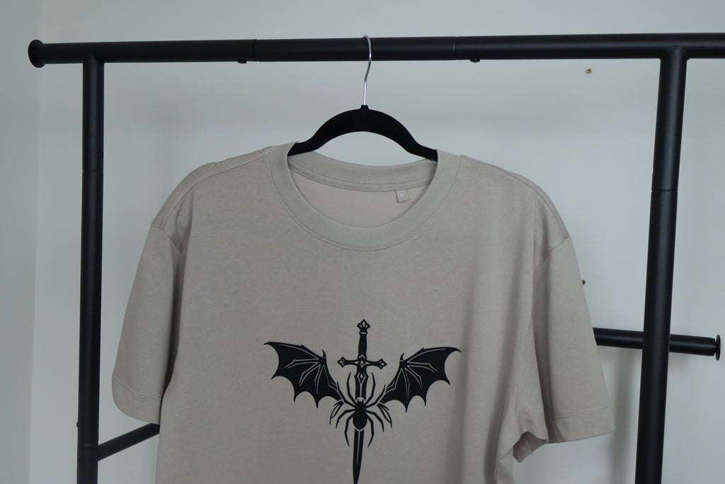 Valkyrie Sword & Stygian Spider T-Shirt | Textured 3D Graphic Apparel