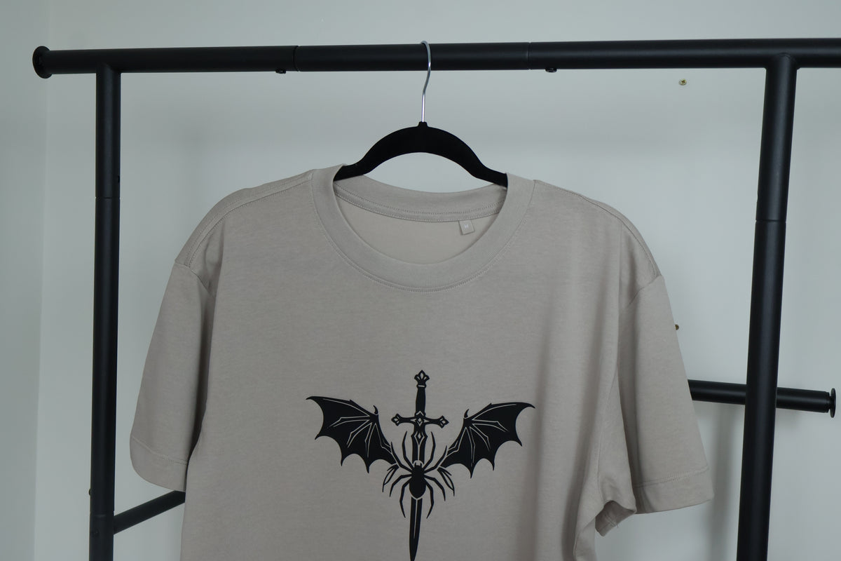 Valkyrie Sword & Stygian Spider T-Shirt | Textured 3D Graphic Apparel