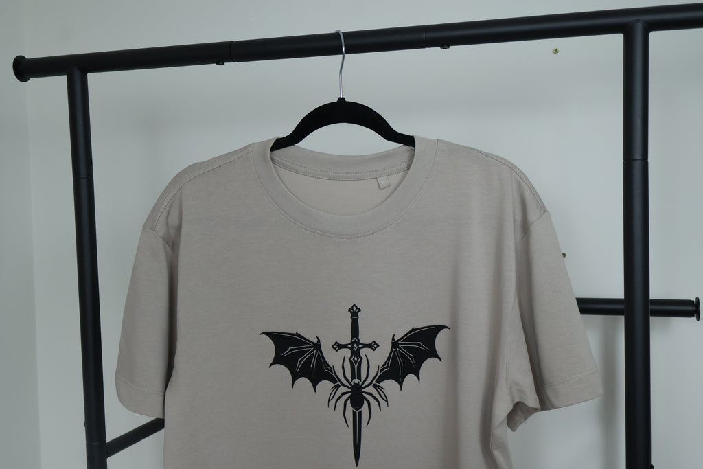 Valkyrie Sword & Stygian Spider T-Shirt | Textured 3D Graphic Apparel