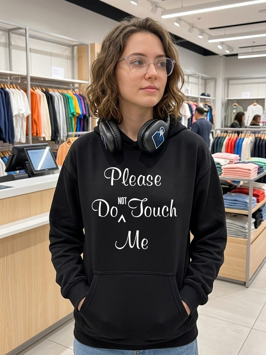 Personal Space Hoodie| Raised 3D text| Black Comfortable Hoodie| Cozy Boundaries Streetwear|