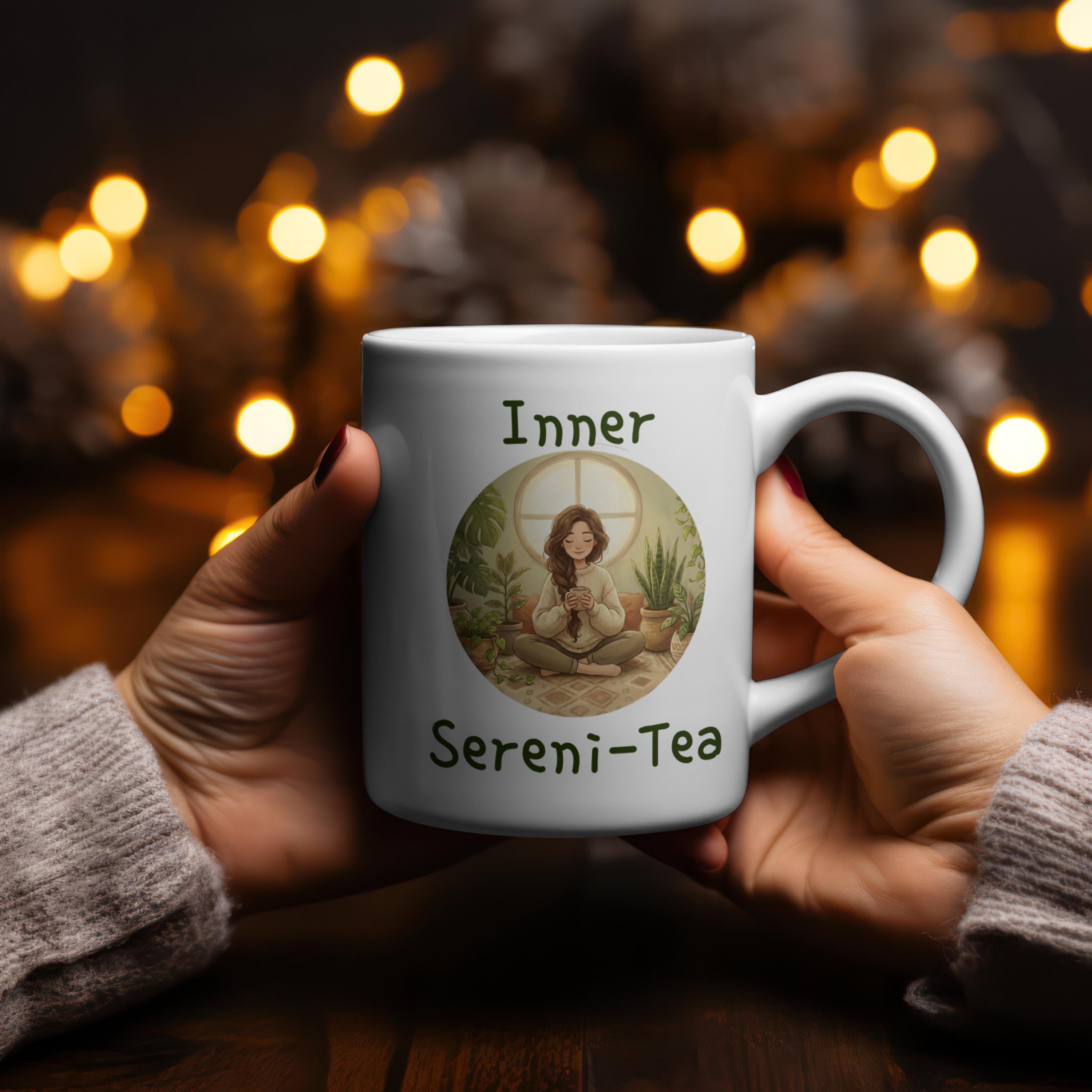 Inner Sereni-Tea Mug Cozy Aesthetic Tea Lover Gift Ceramic Cup