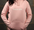Pink "Kuch Bhi" luxury Hoodie | Minimalist Urdu Quote Streetwear | Textured 3D Lettering