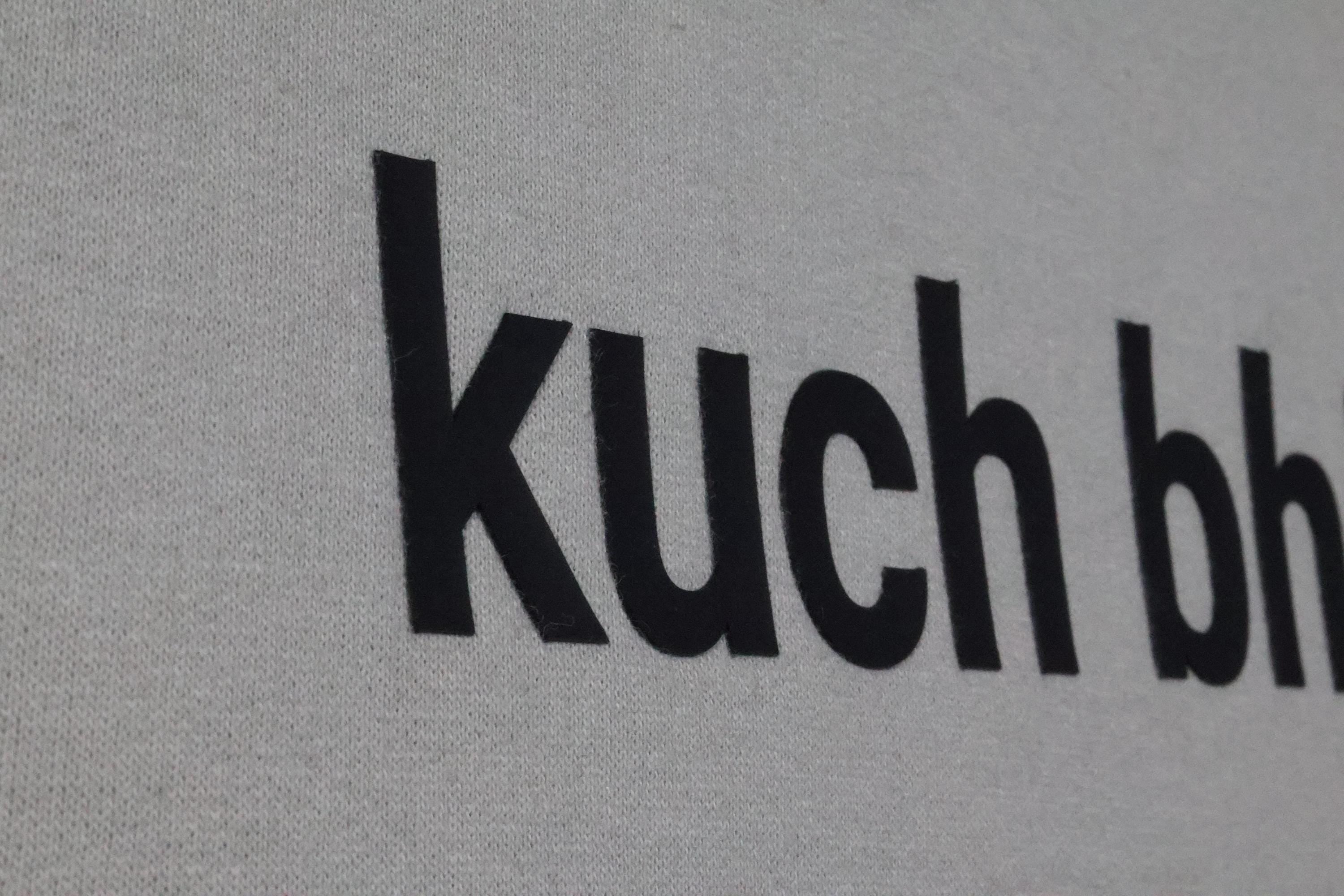 Oatmeal "Kuch Bhi" luxury Hoodie | Minimalist Urdu Quote Streetwear | Textured 3D Lettering