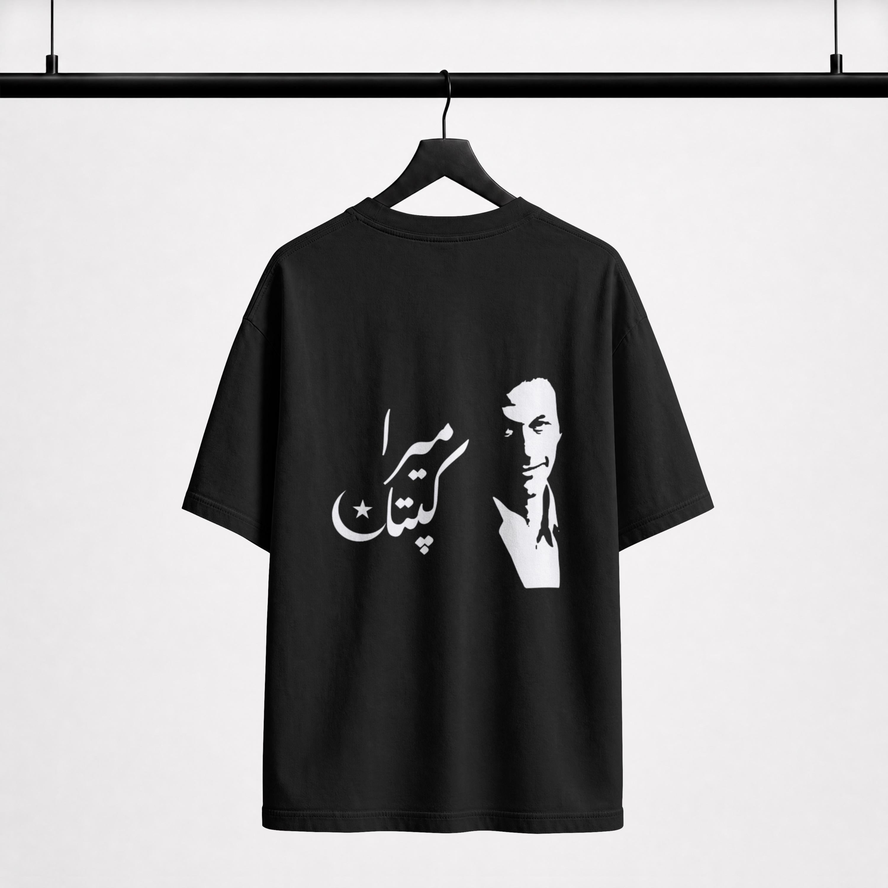 The "Kaptan" Heavyweight Tee – Obsidian Black – Limited Edition -  Imran Khan T shirt- unisex
