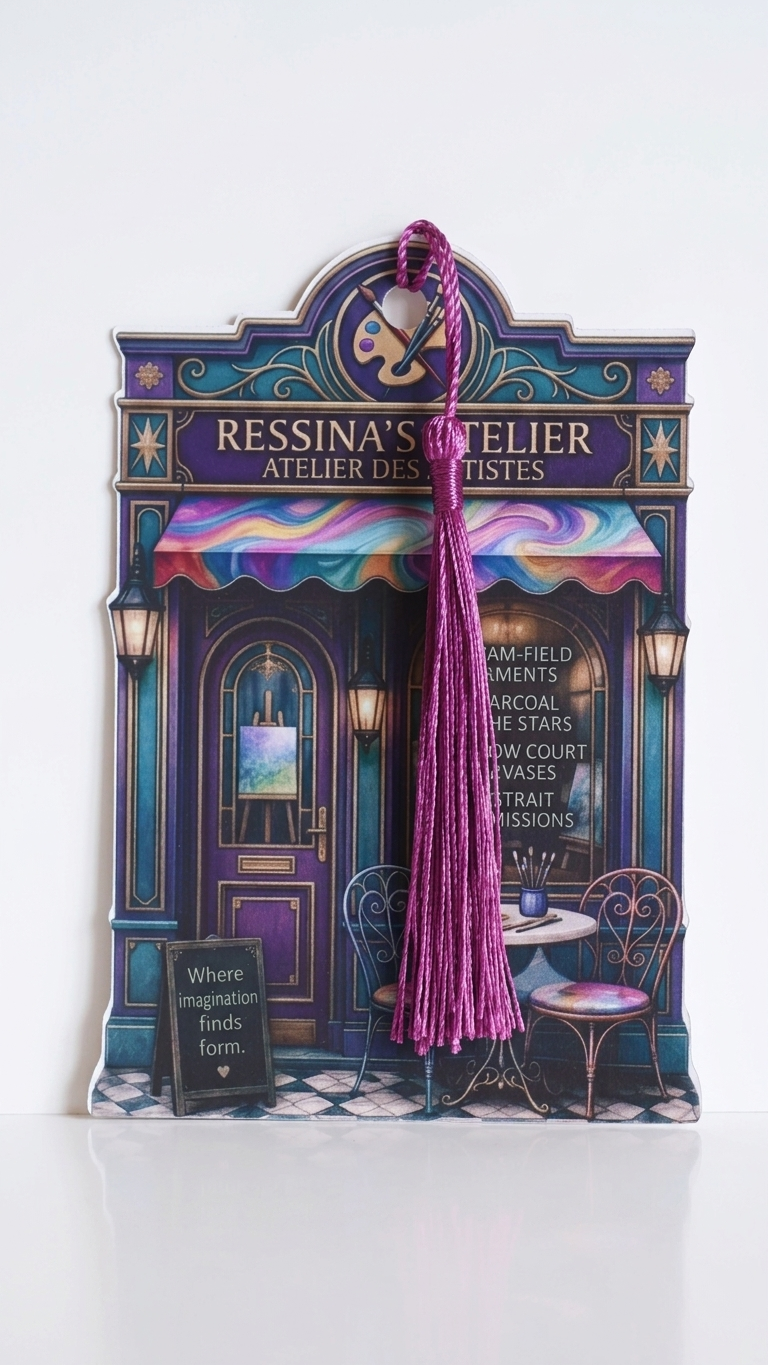 Ressina's Atelier Fantasy Storefront Bookmark with Tassel